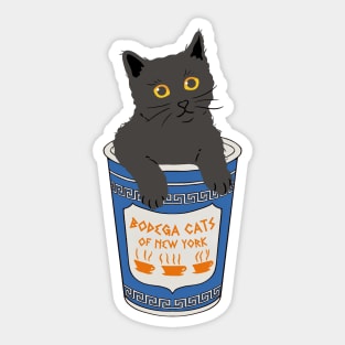 NYC Bodega Cat in Greek Coffee Cup Sticker